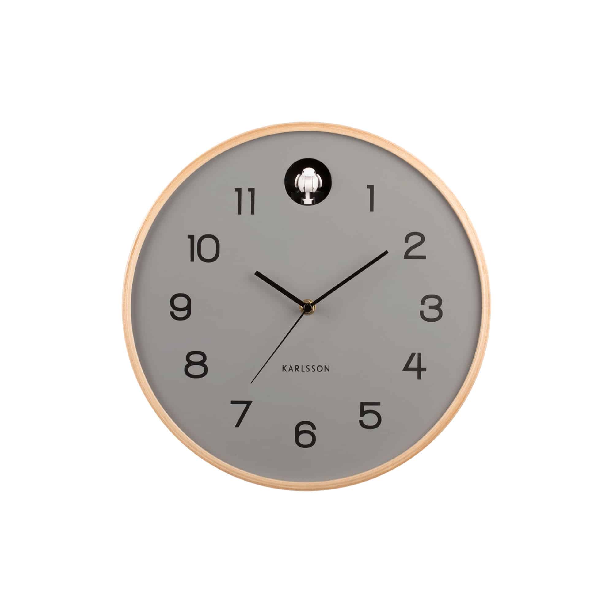Karlsson wandklok Natural Cuckoo - grijs - Ø31.5cm