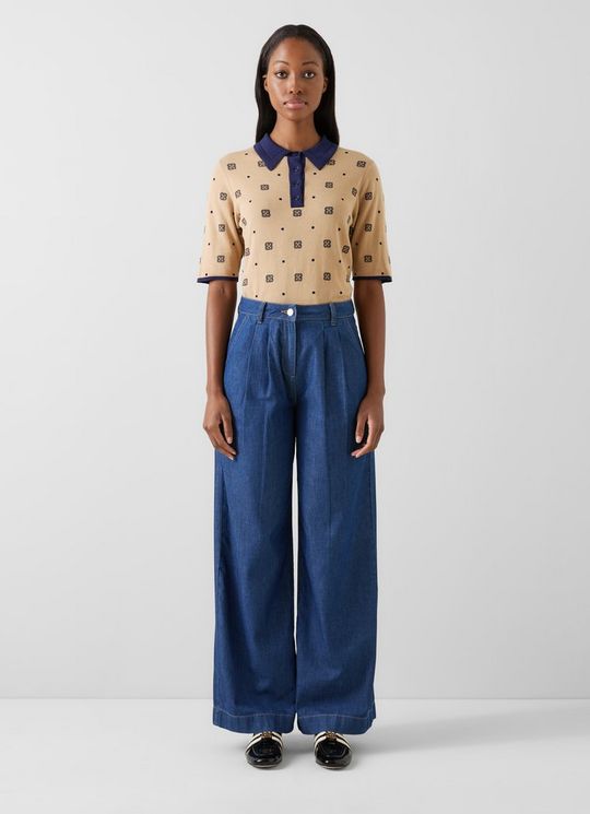 Lkb London Jocelyn Camel Cotton Polo Knit