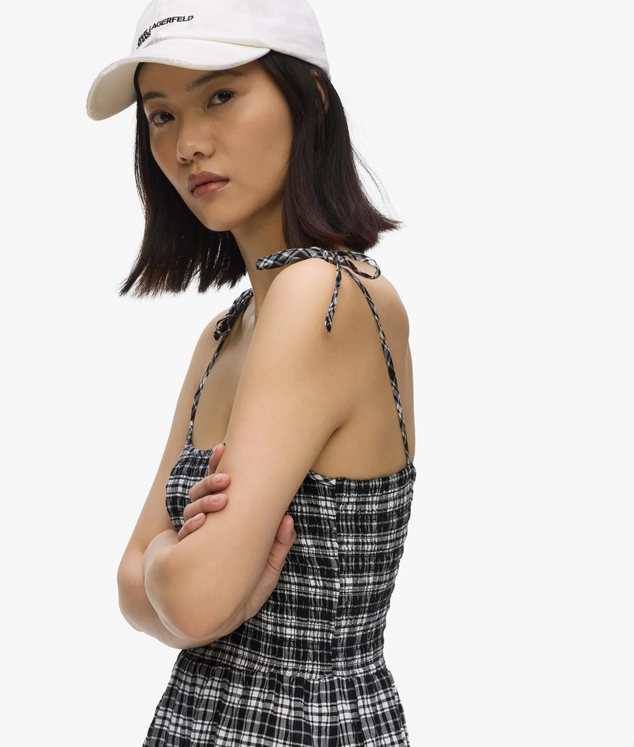 Robe à bretelles à carreaux