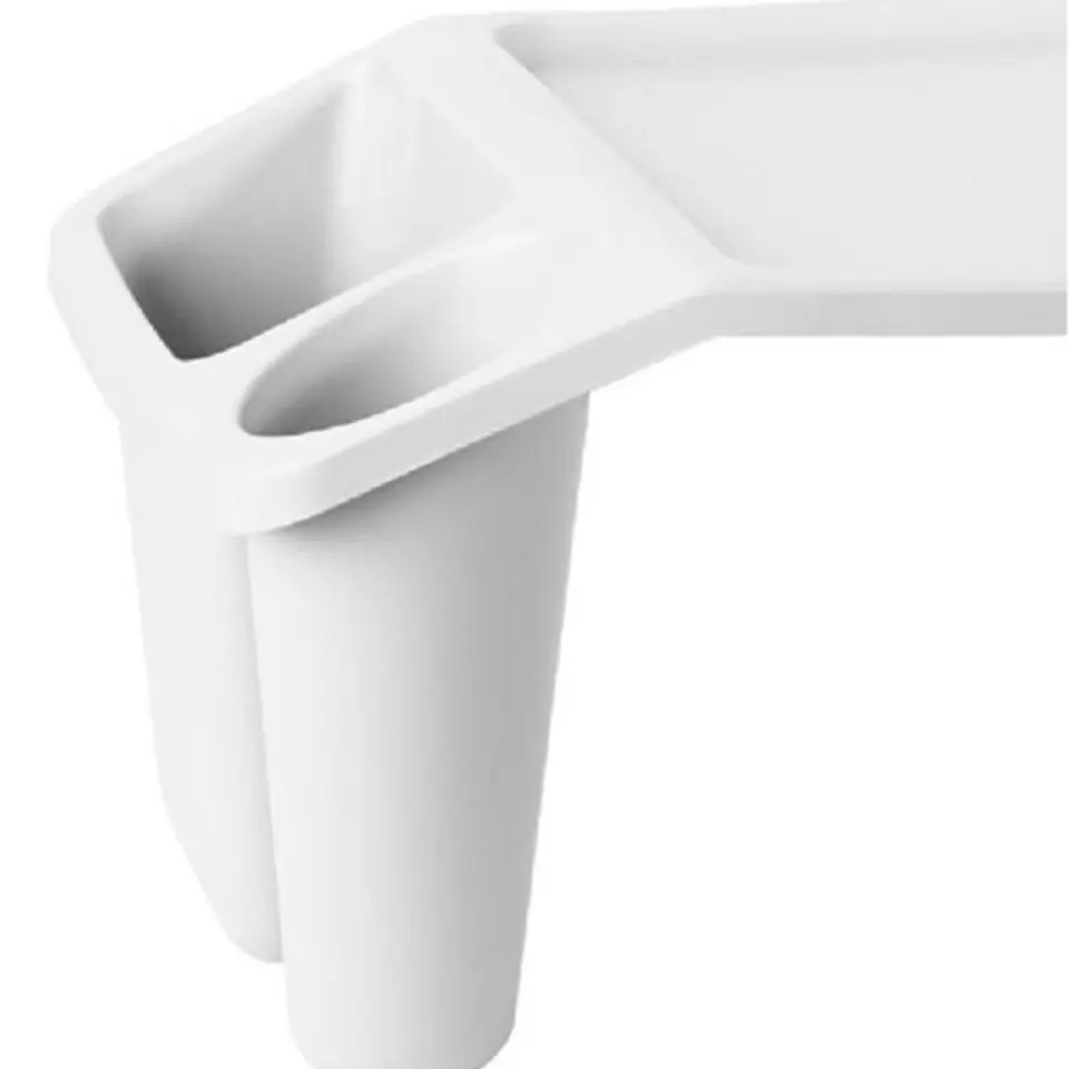 Schoottafel/dienblad - wit - kunststof - 60 x 31 x 20 cm