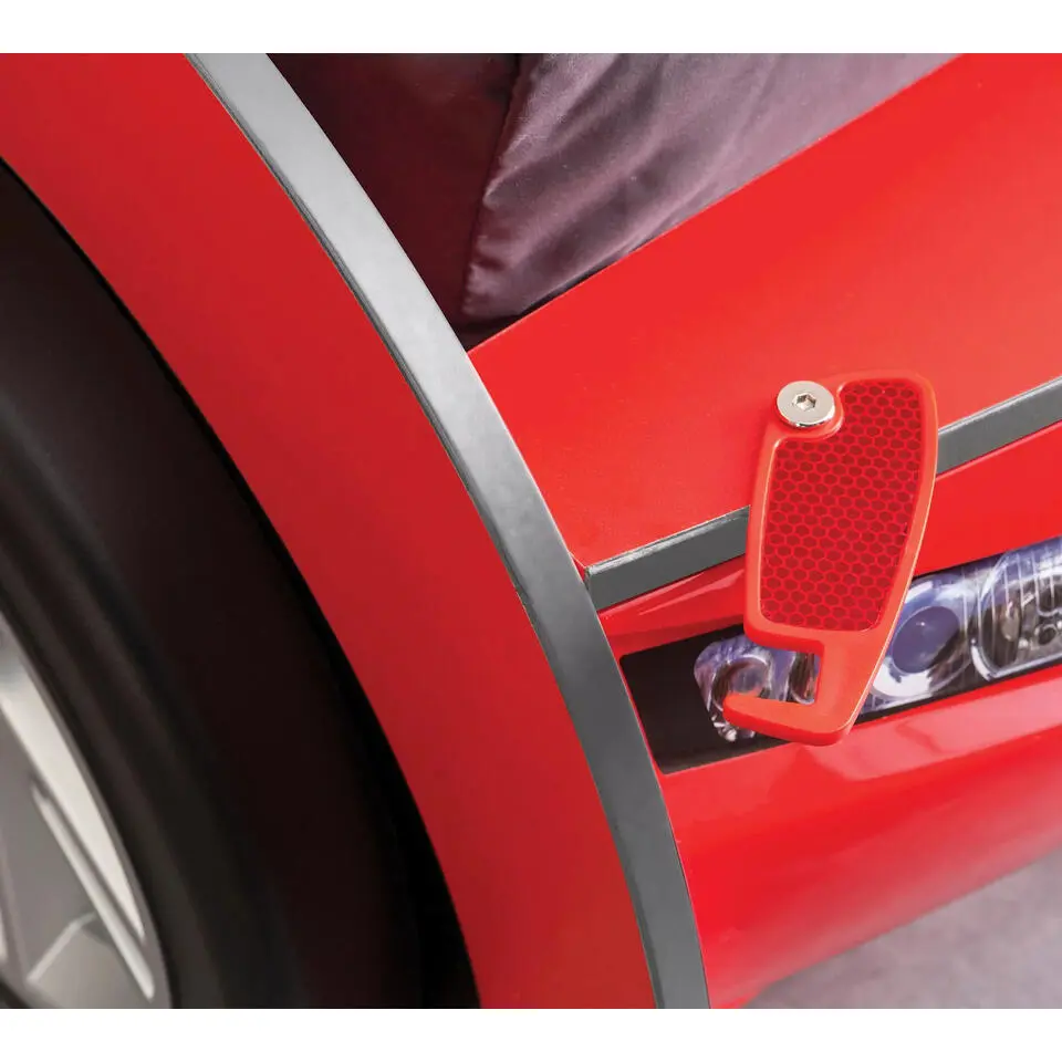 Autobed met logeerbed rood jongens bed