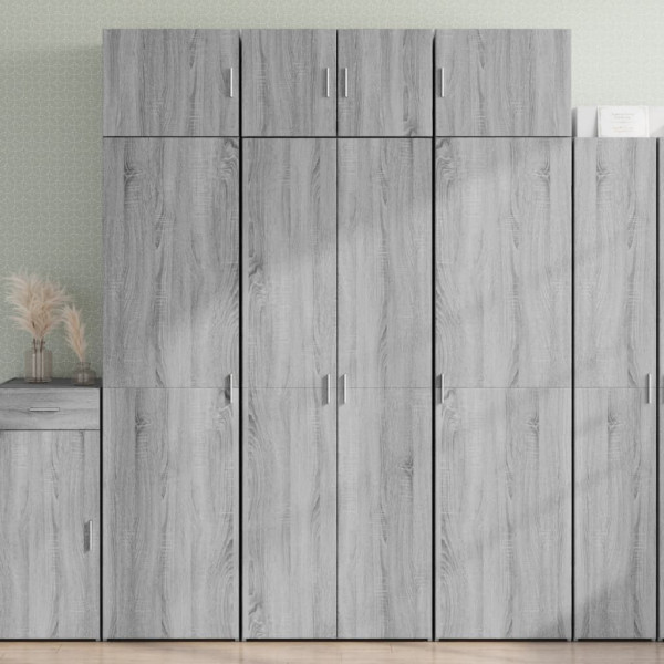 Szafka Szara Dąb Sonoma z Drzwiami z Półkami 70x42.5x185 cm