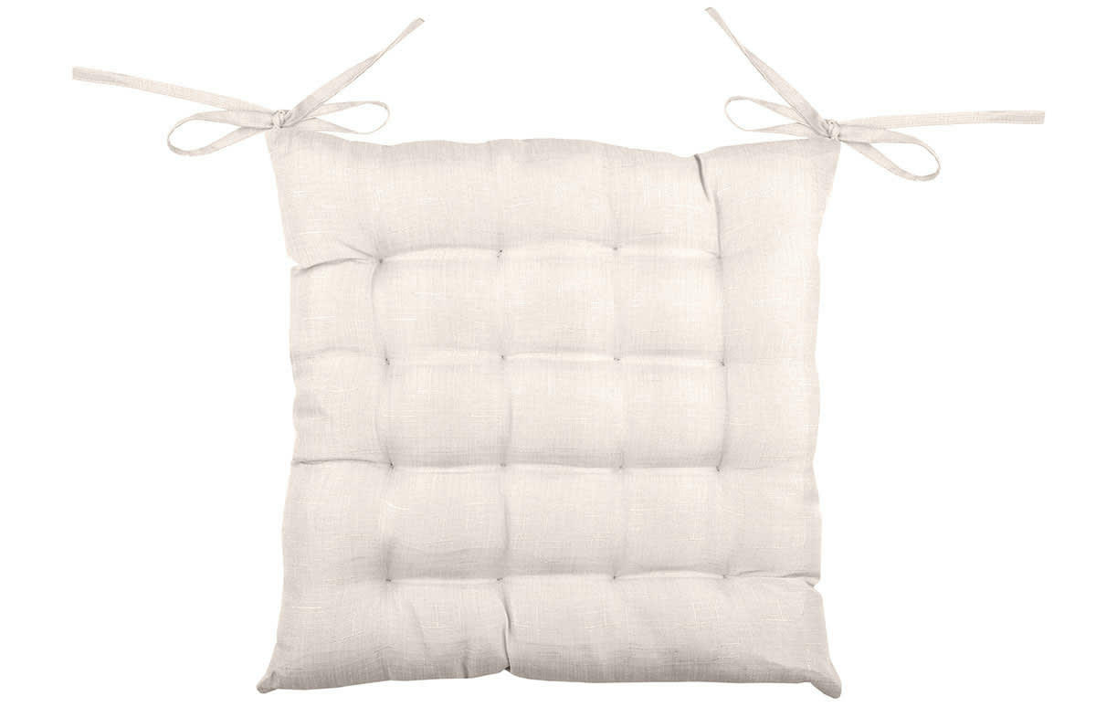 - Galette de chaise unie en 16 points polyester beige 40x40 cm