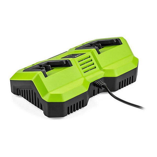 Chargeur double - FIELDMANN - Pour batteries 20V - Charge 2Ah en 60 min - Compatible 2Ah, 4Ah
