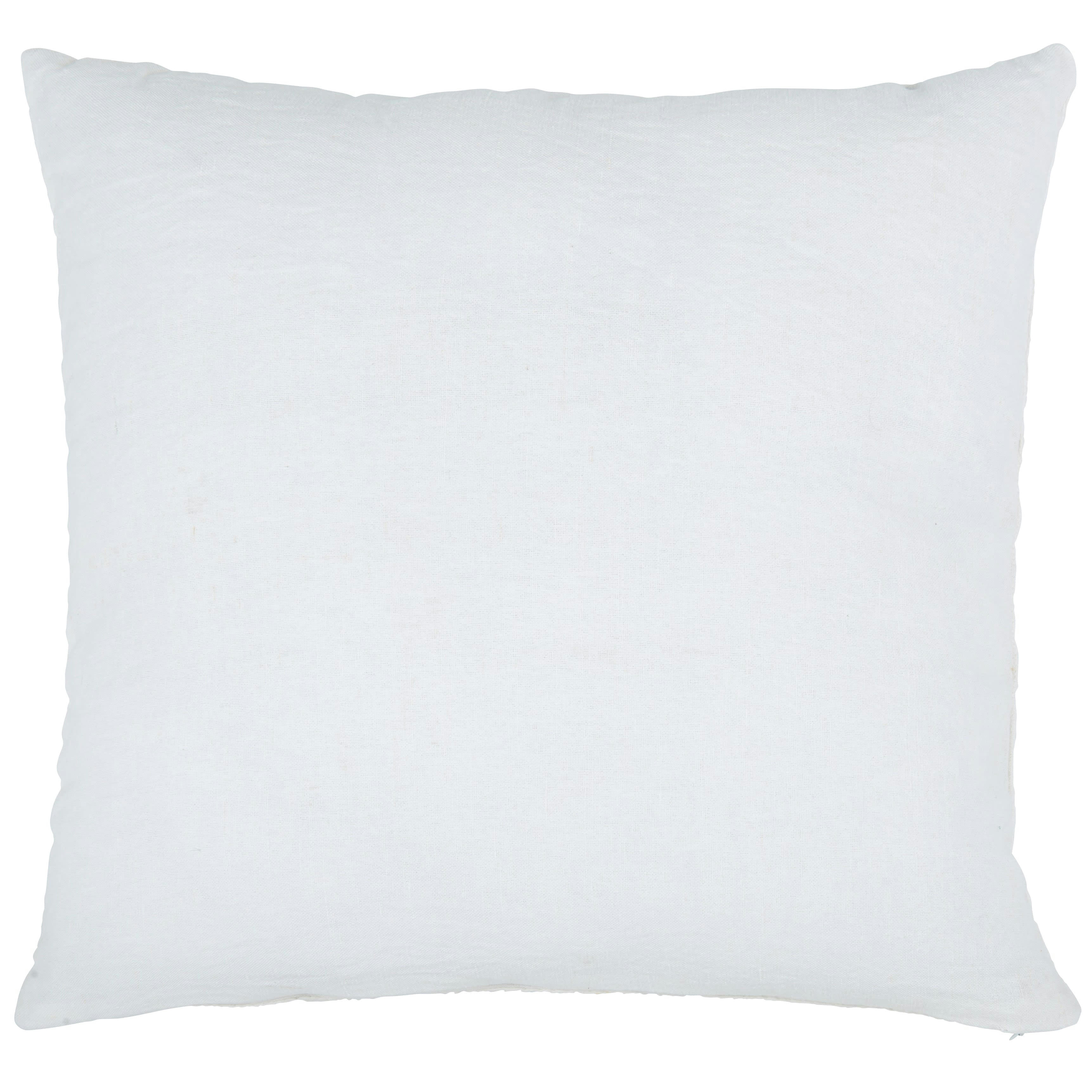 BOZAN - Housse de coussin en coton motif brodé blanc 40x40