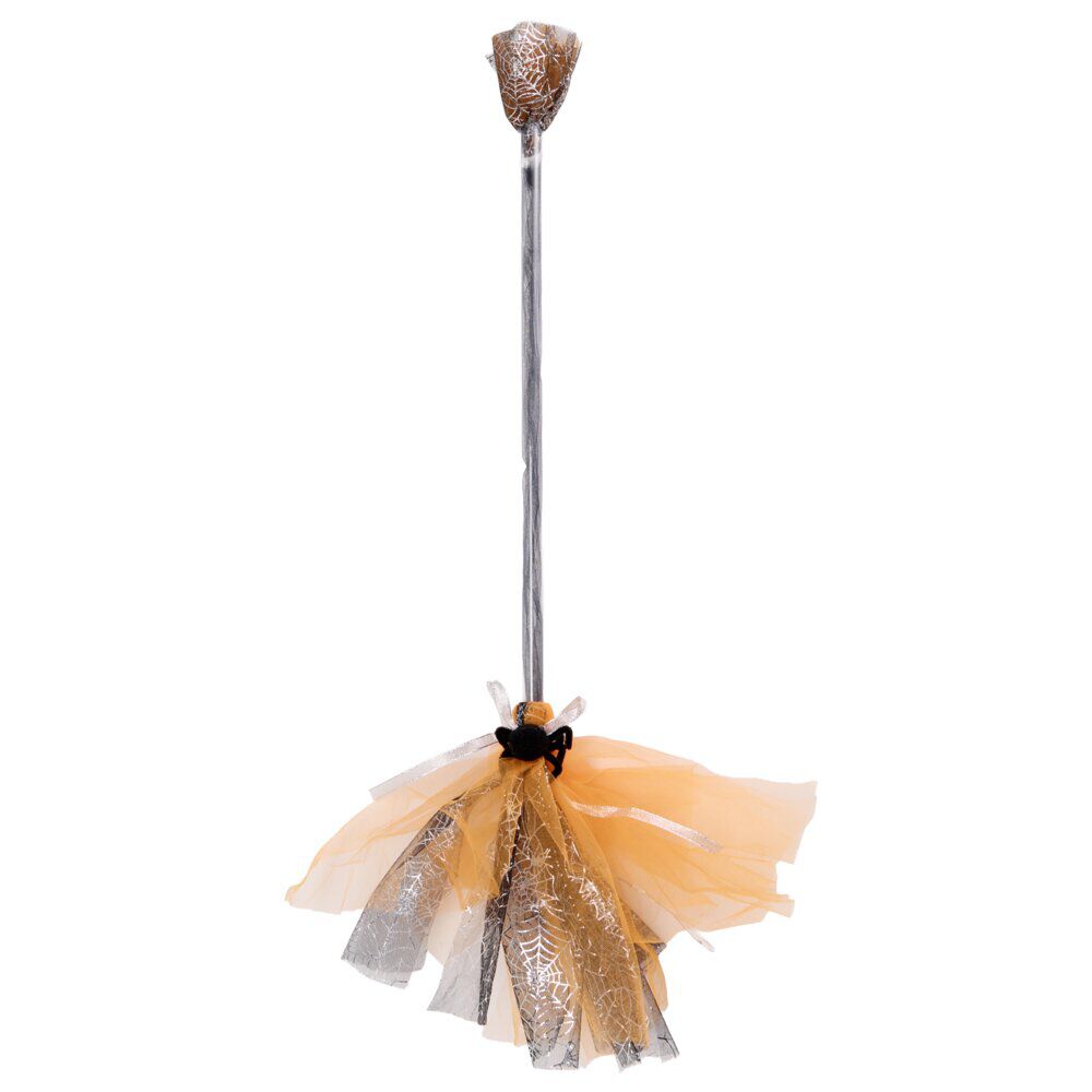Balai de sorcière plastique et tulle LED lumineux L80cm (2 modèles)