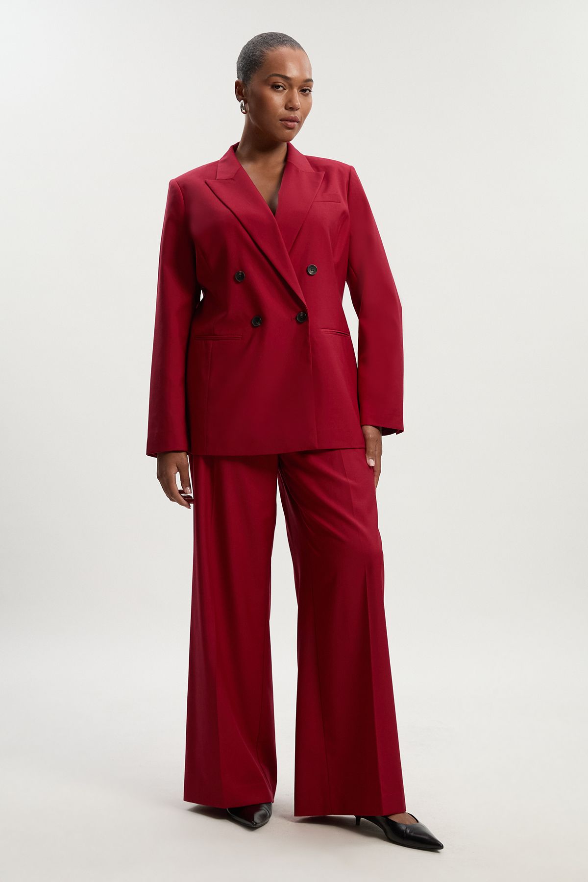 KarenMillen Plus Size Polished Double Breasted Tailored Blazer