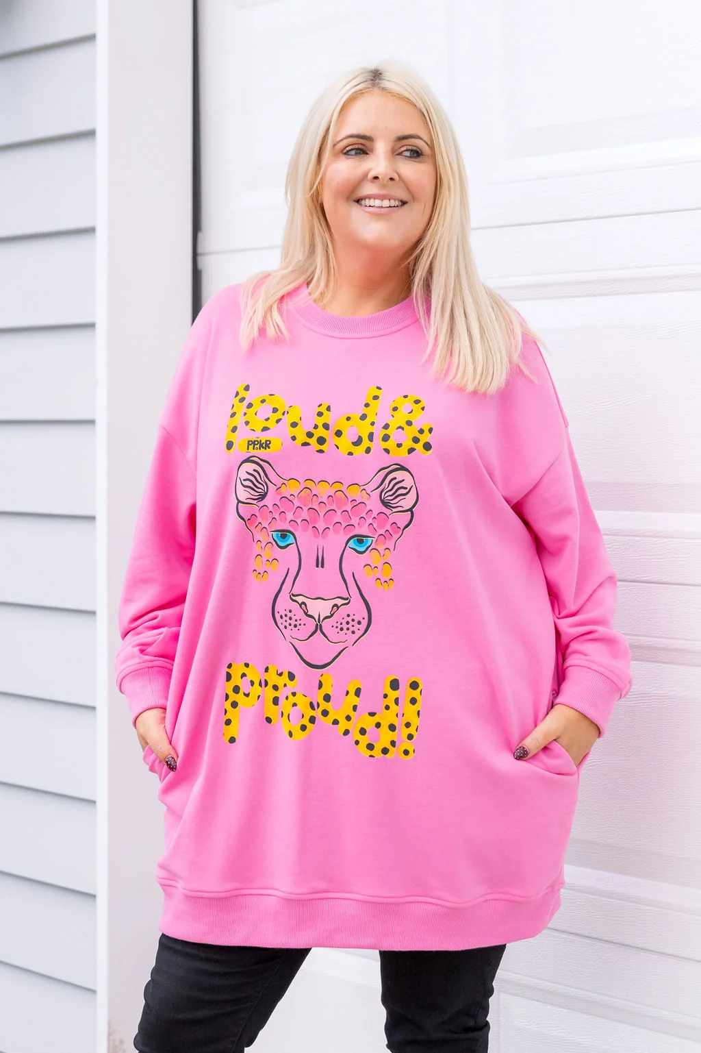 Evan Longline Sweatshirt in Loud Pink by Kasey Rainbow