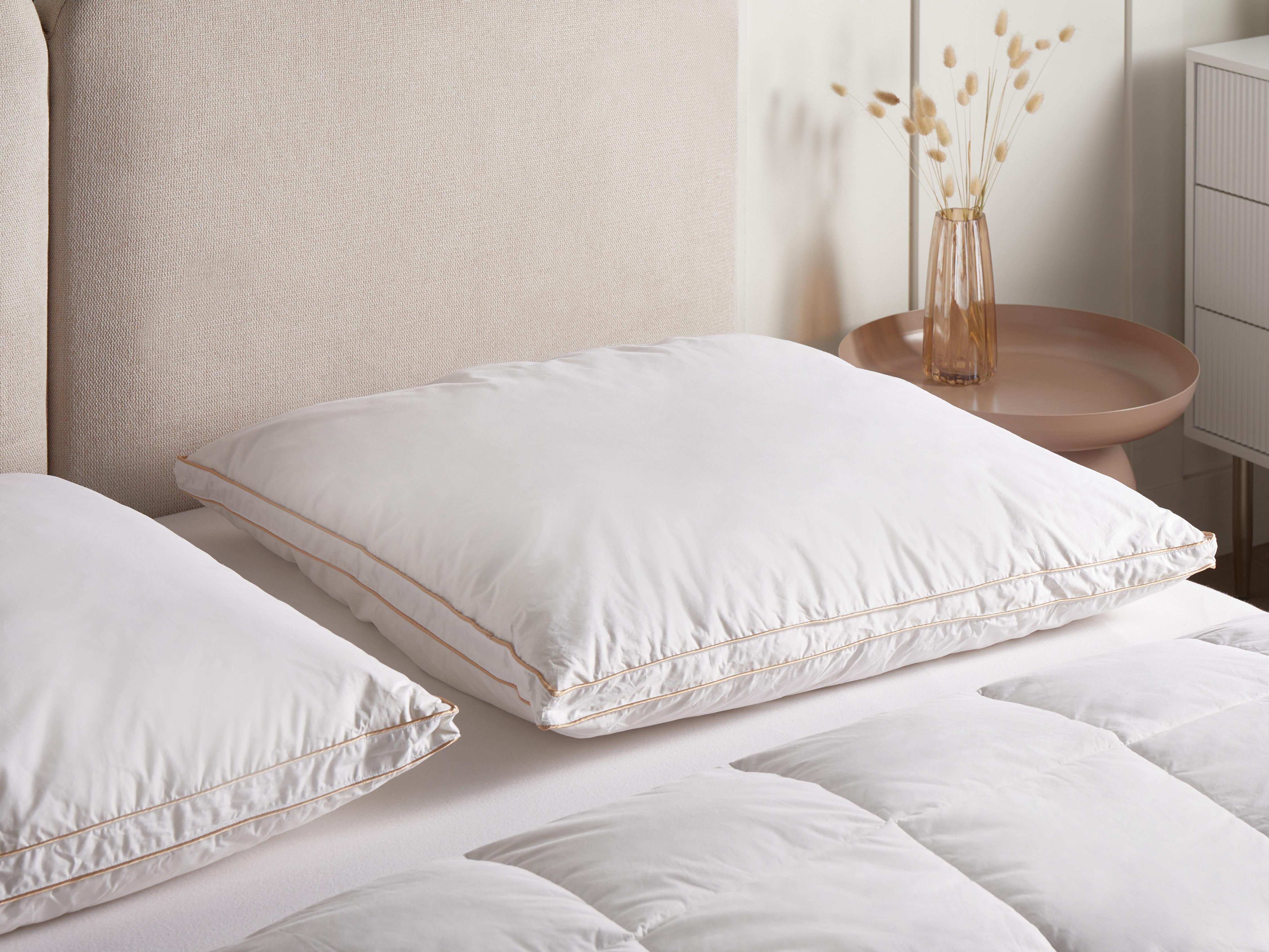 3-Chamber Bed Pillow ETNA Low Duck Feathers and Down 80 x 80 cm White