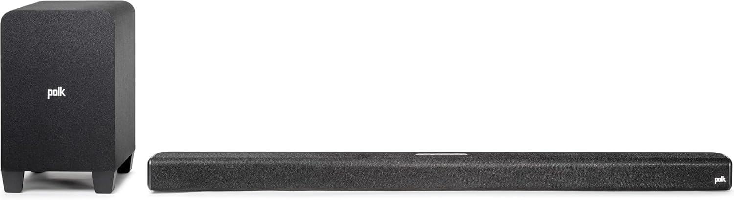 Polk Audio Signa S4 TV Sound Bar with Subwoofer - Dolby Atmos Audio VoiceAdjust & BassAdjust Technology  HDMI eARC  Wireless Subwoofer works with 8K  4K  & HD TVs  Bluetooth  Wireless Streaming