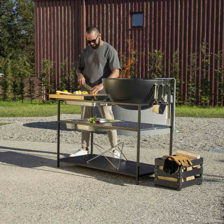 Pack cuisine extérieure Fire Kitchen Bowl 70   5 bacs gastronomiques   2 roues - Höfats