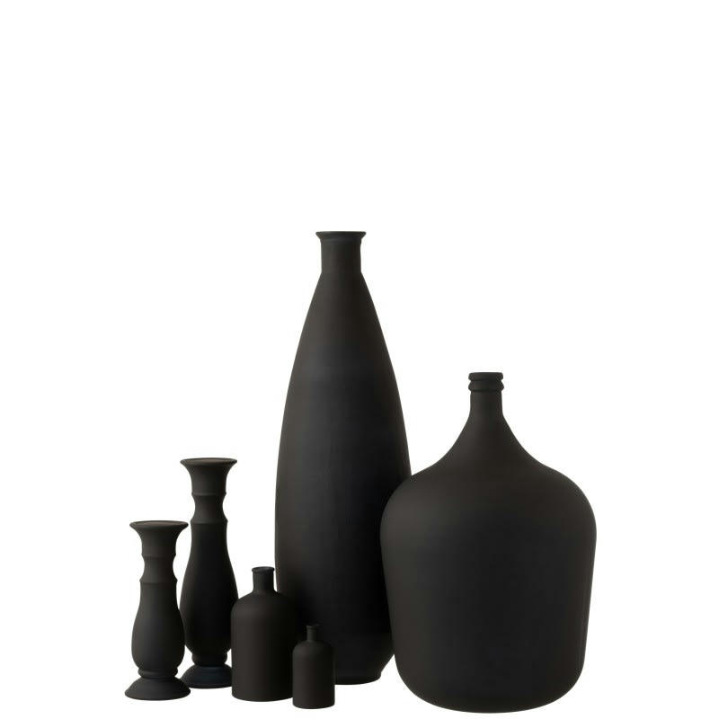 CARAFE - Vase en verre noir mat H56cm