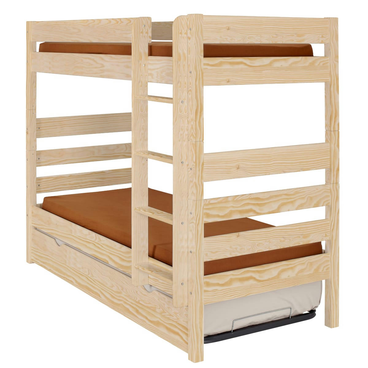 NUBIE - Lit superposé gigogne 90x190 cm bois massif