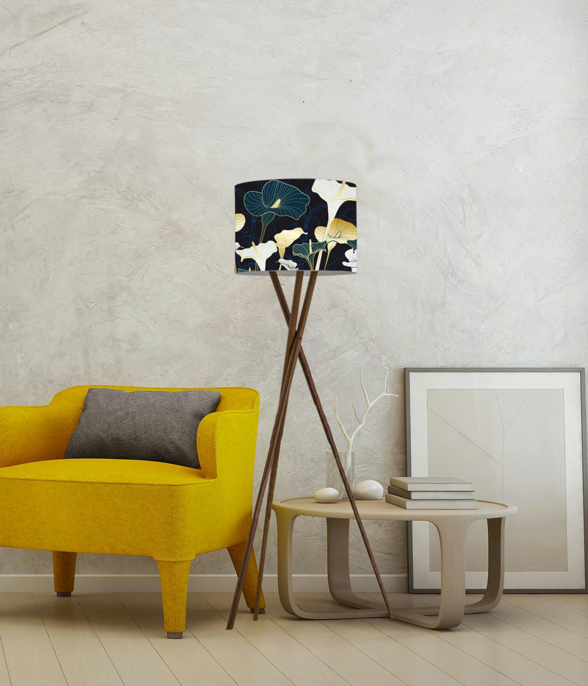 FLORAL - Abat-jour Lampadaire Floral Mendan D: 45 x H: 25