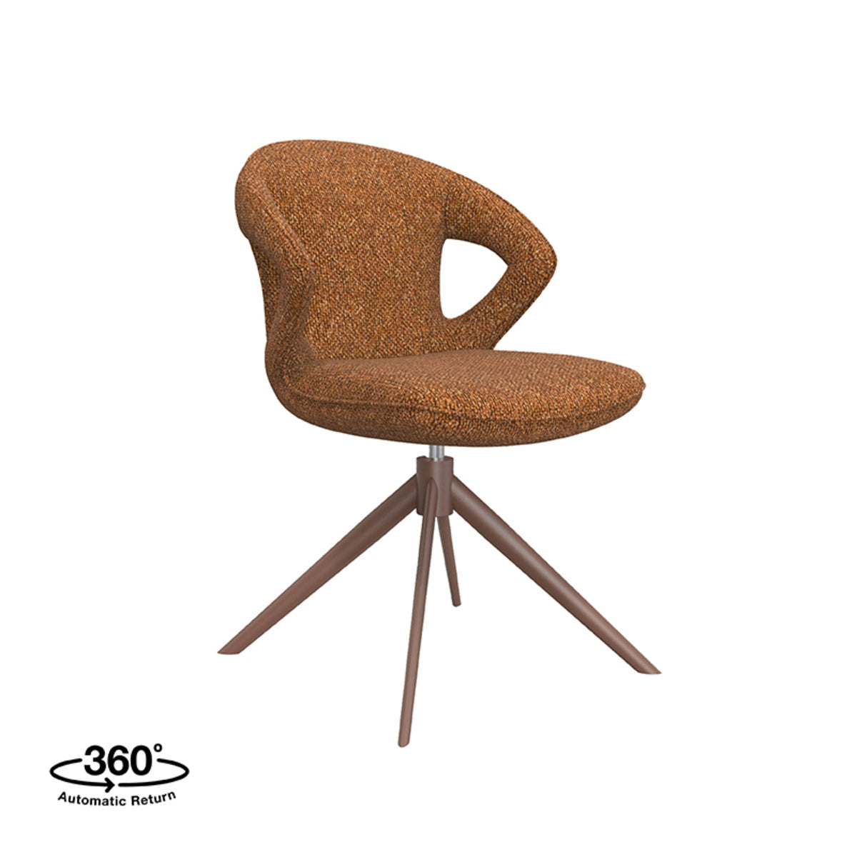 LABEL51 Eetkamerstoel Zurich - Oranje Bouclé