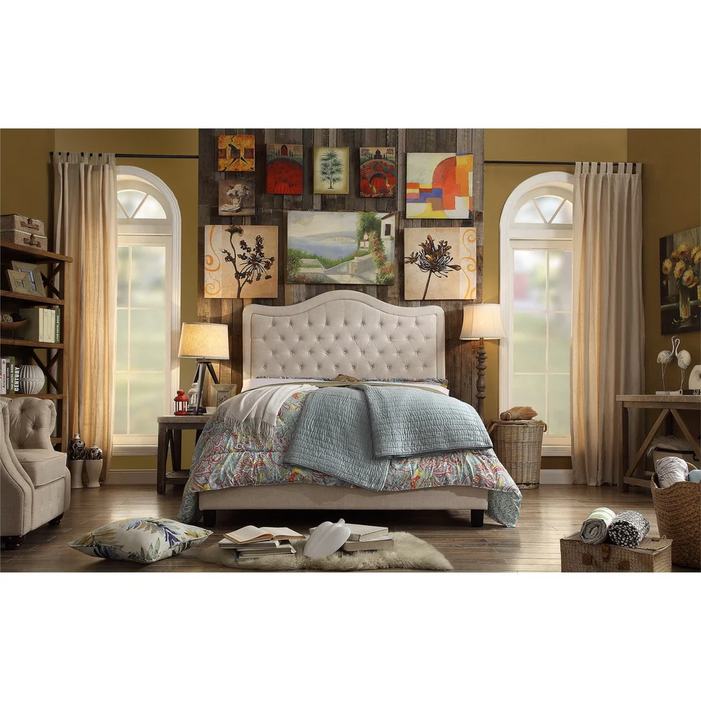 Moser Bay Murphy Grove Diamond Tufted Queen / King Upholstered Panel Bed