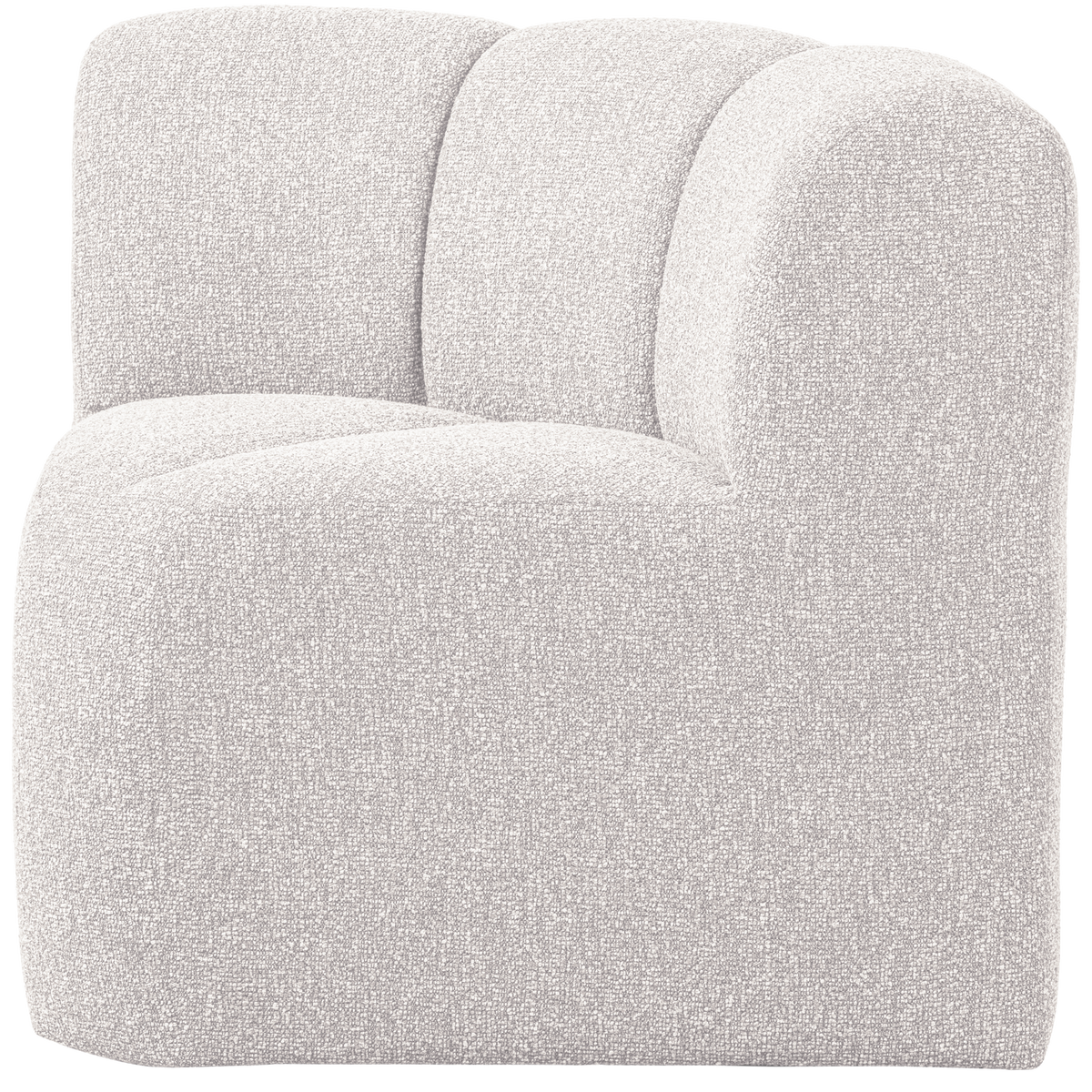 WOOOD eetbankje hoek met rugleuning Mojo - Bouclé - Ecru Melange - 83x83x83