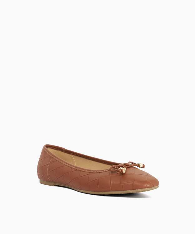Hampers Tan - Quilted Ballet Flats