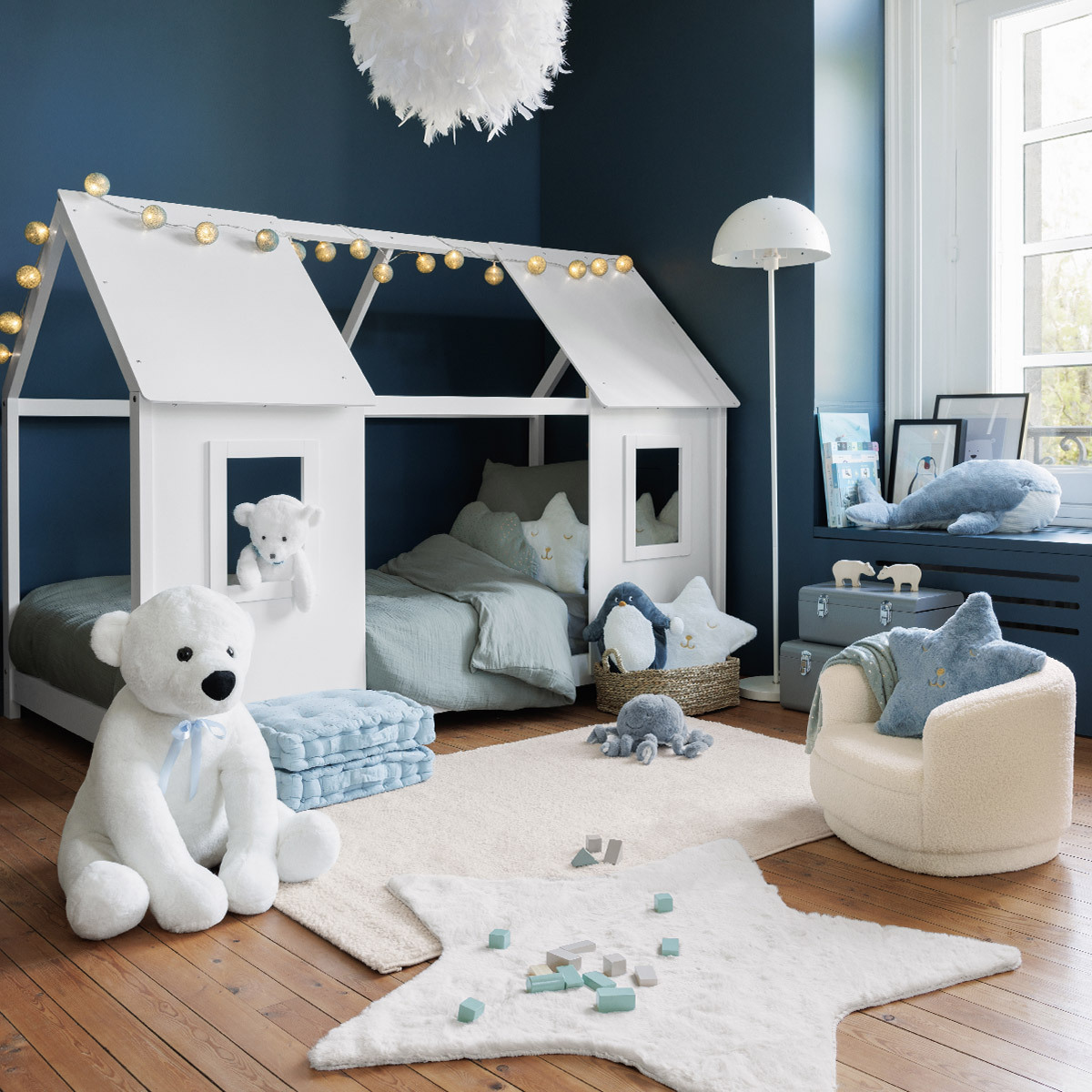 Kids armchair Bouclette, White