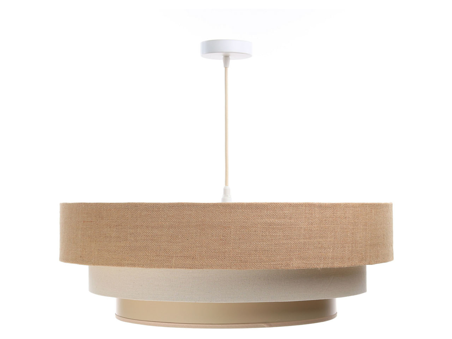 Lampa wisząca Boho 60 cm tkaninowa beżowa