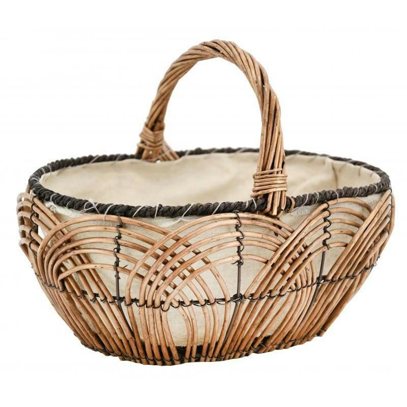 - Panier en osier lacerie et jute L35cm
