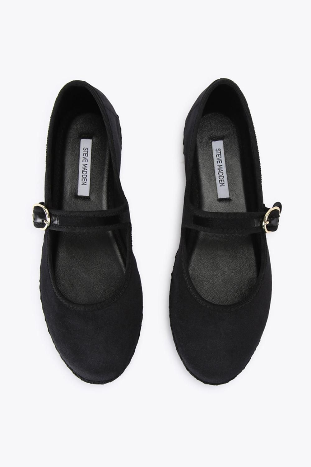 STEVE MADDEN Velma Black Velvet' Velvet Flats