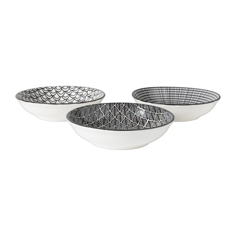 Schaaltje black print blaadjes - &Oslash;14x2.5 cm