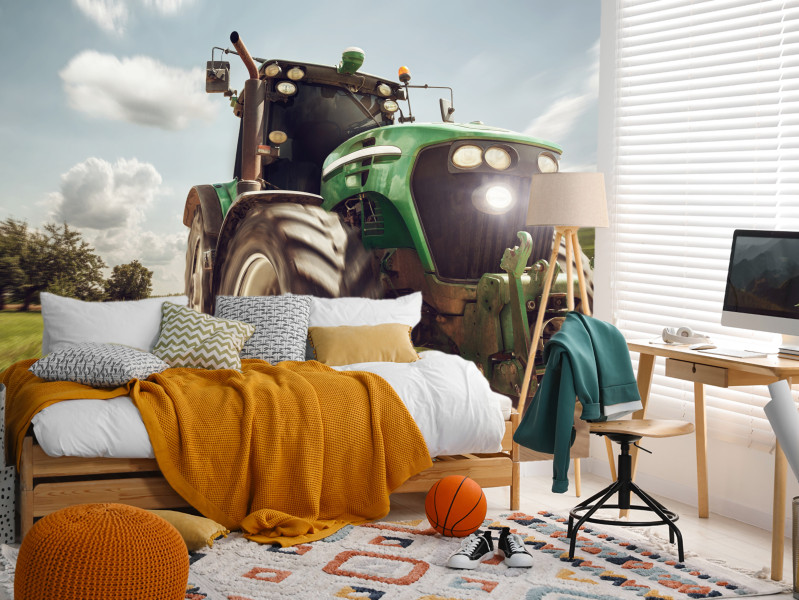Fototapeta Pędzący traktor 100x70cm