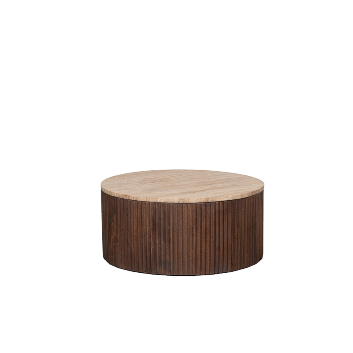 LABEL51 Salontafel Ribble - Travertin Hout - 50x50x30cm