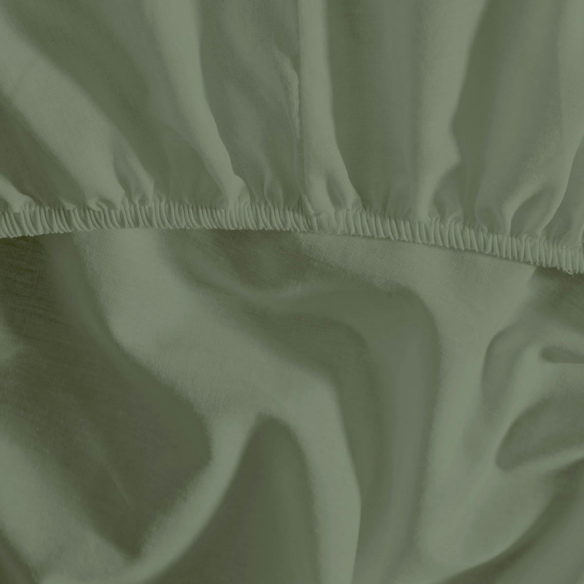 STUDIO - Drap housse en coton bonnet 30cm  sauge 180x200 cm