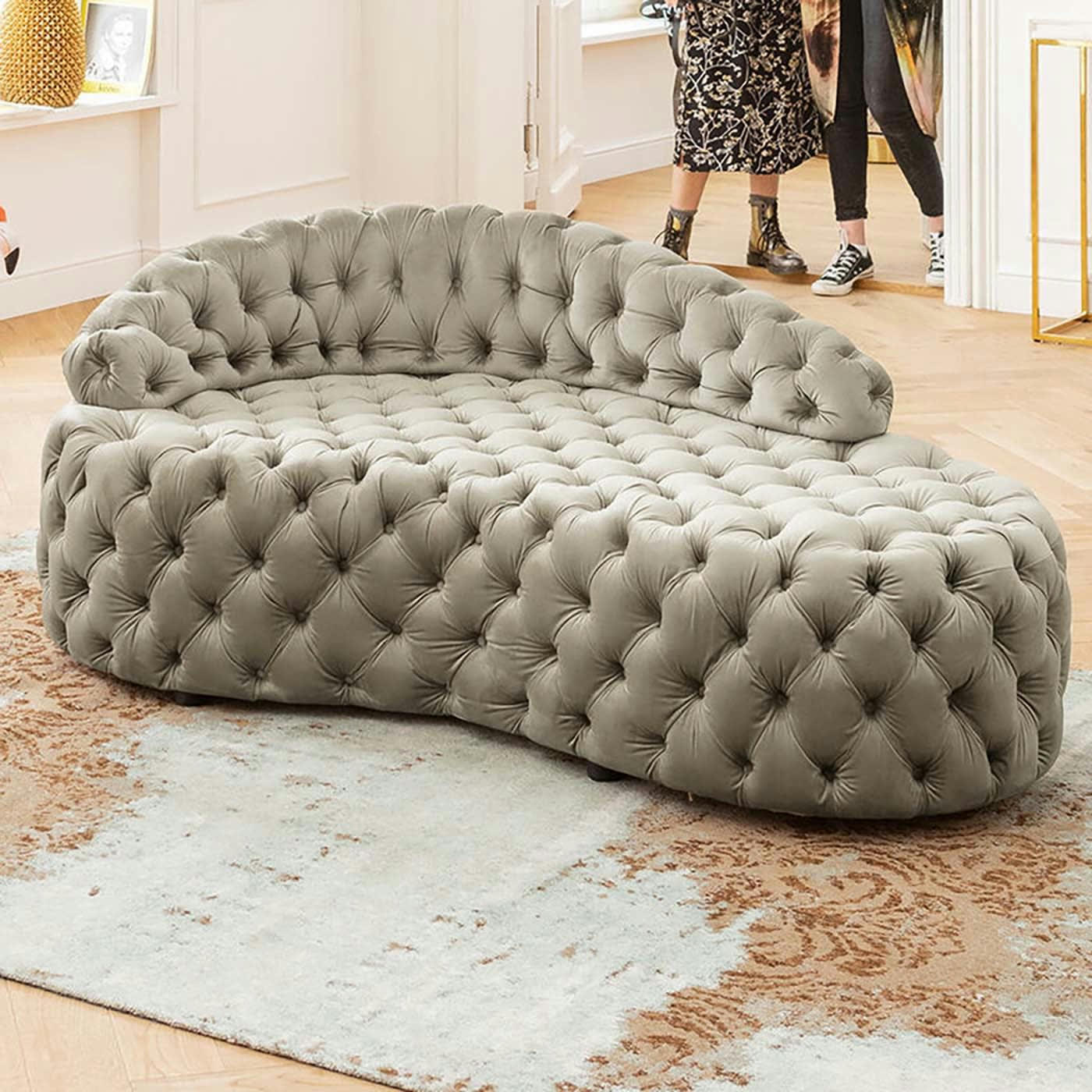 SANTA BARBARA - Méridienne en velours beige