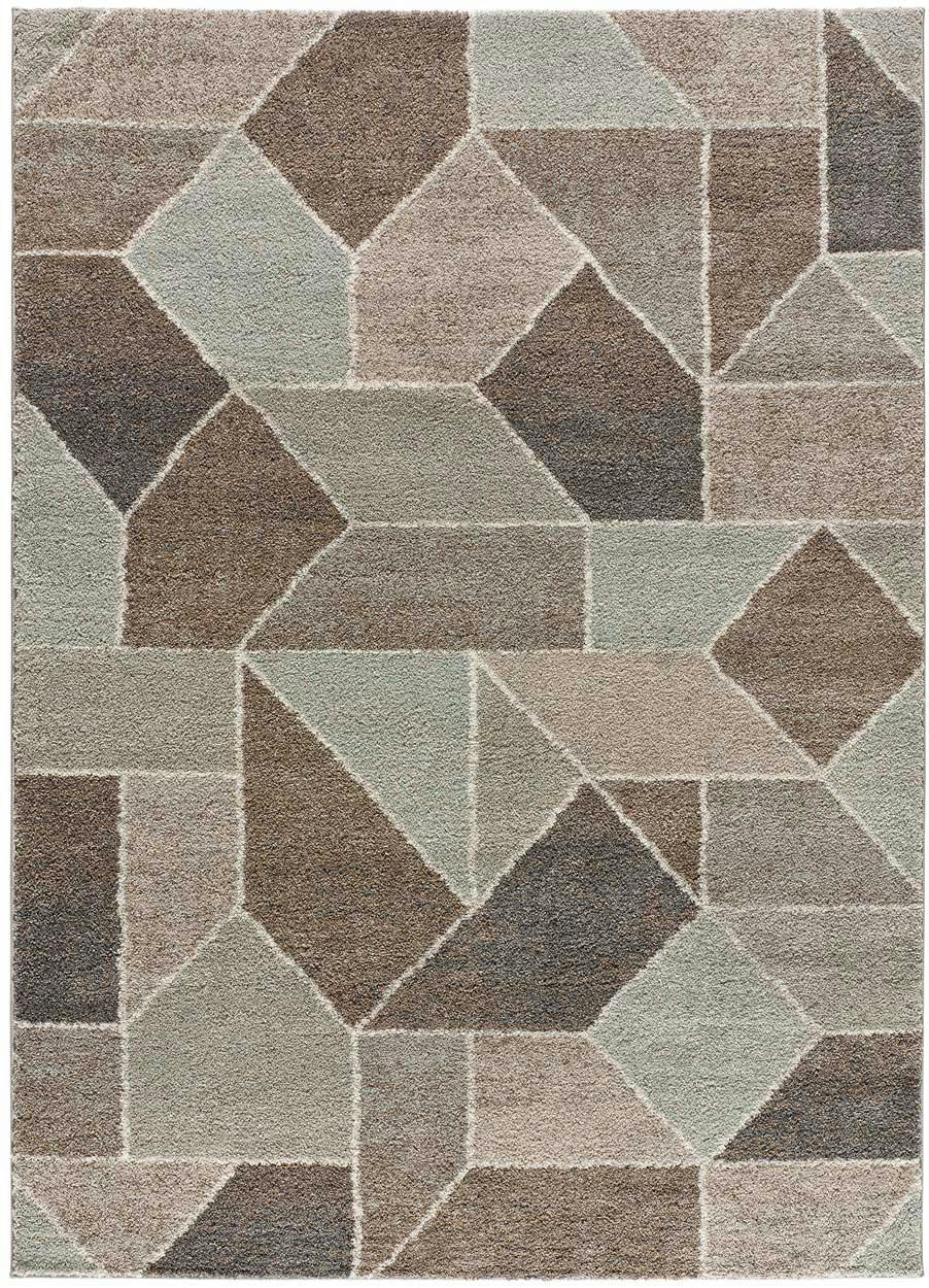 CASTRO - Tapis doux à motifs géométriques multicolores, 133x190 cm