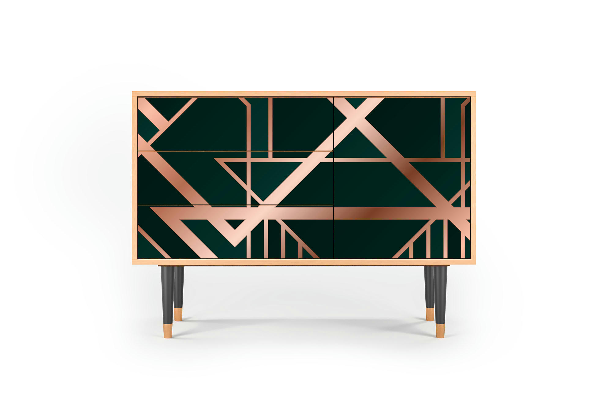 EMERALD GATSBY - Buffet  vert 3 tiroirs et 1 porte L 115 cm