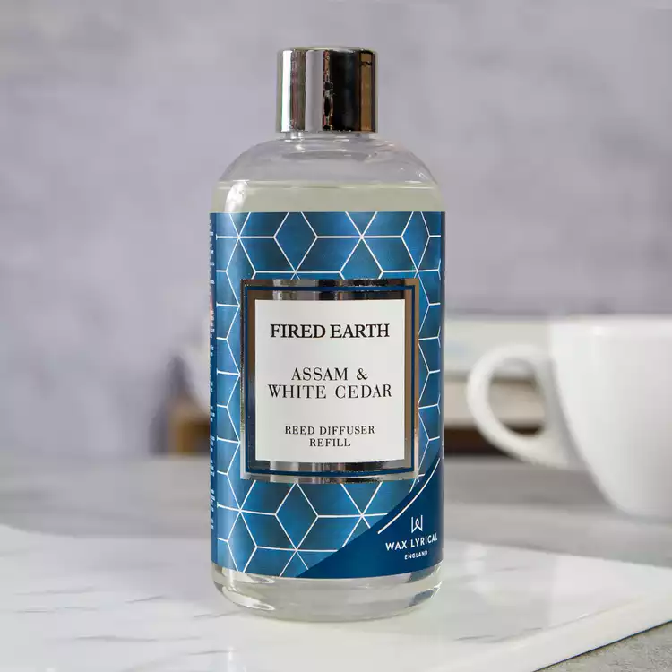 Fired Earth 200ml Reed Diffuser Refill - Assam & White Cedar