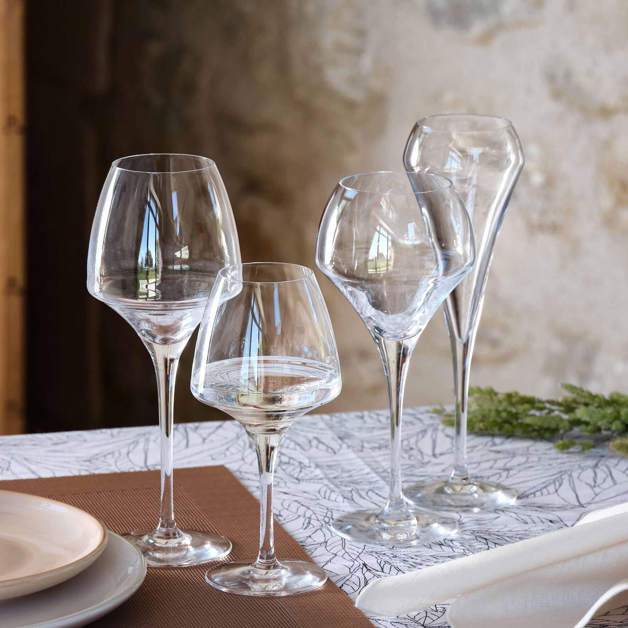 OPEN UP - Lot de 6 verres à pied en cristallin 40cl - transparent