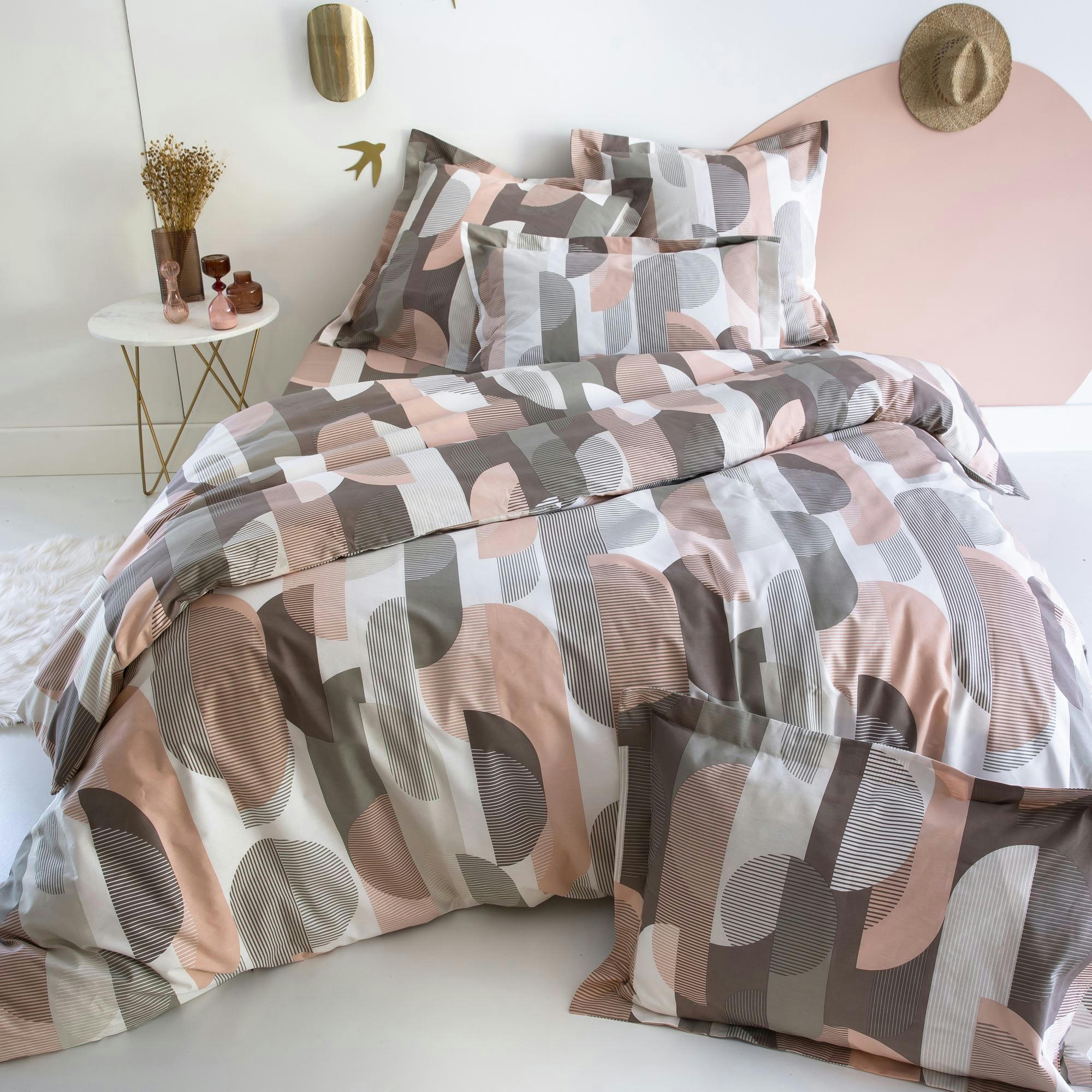 CURVES - Drap-housse 90x190x28 rose en coton