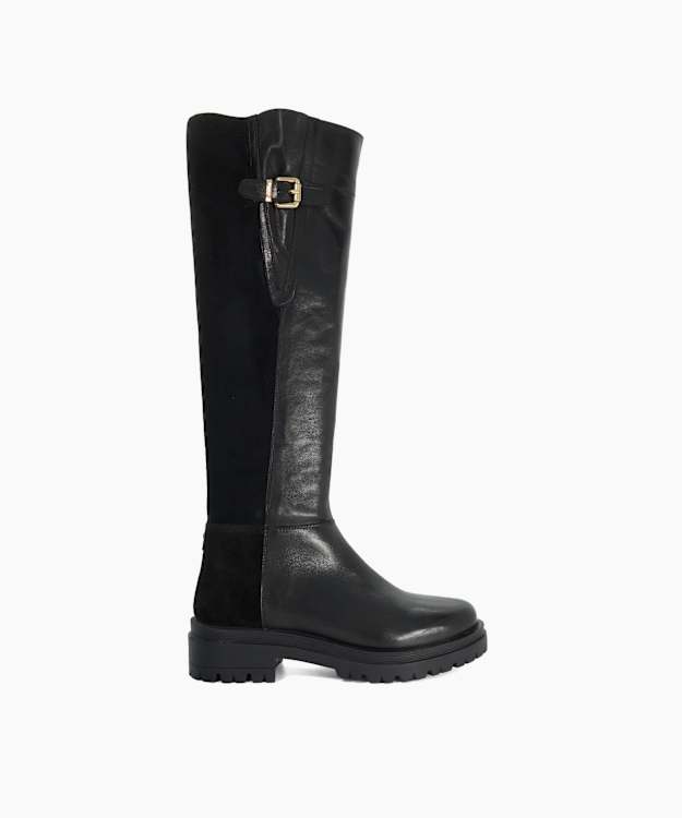 Totems Black - Leather Knee-High Boots
