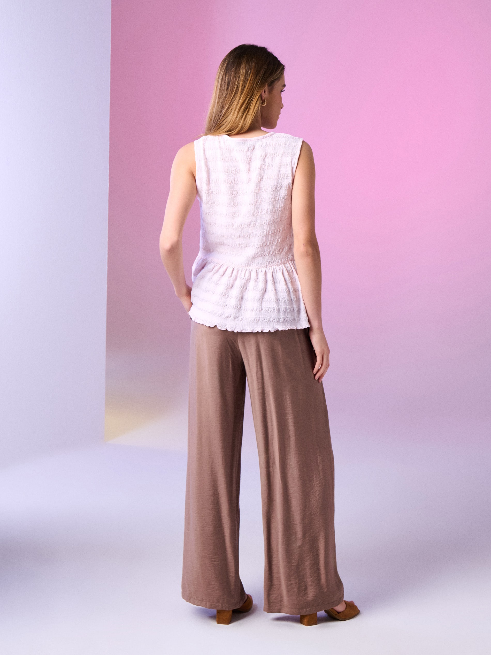 Wiskozowe spodnie wide leg