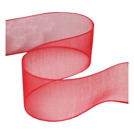 Red Organza Ribbon 25mm x 5m