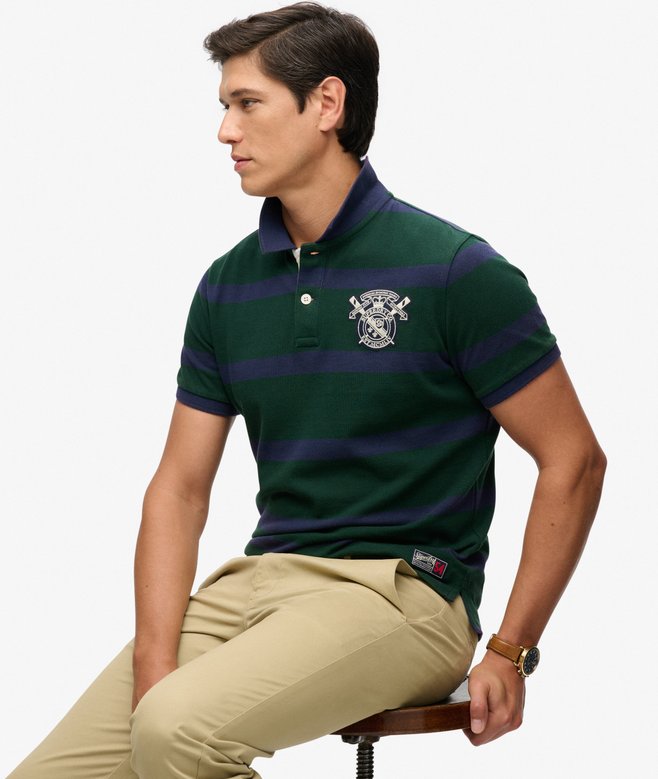 Crest Stripe Polo Shirt