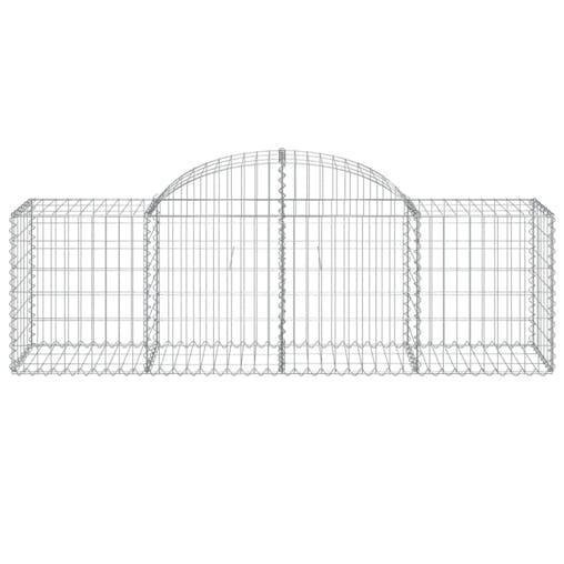 NNEVL Arched Gabion Baskets 2 pcs 200x50x60/80 cm Galvanised Iron