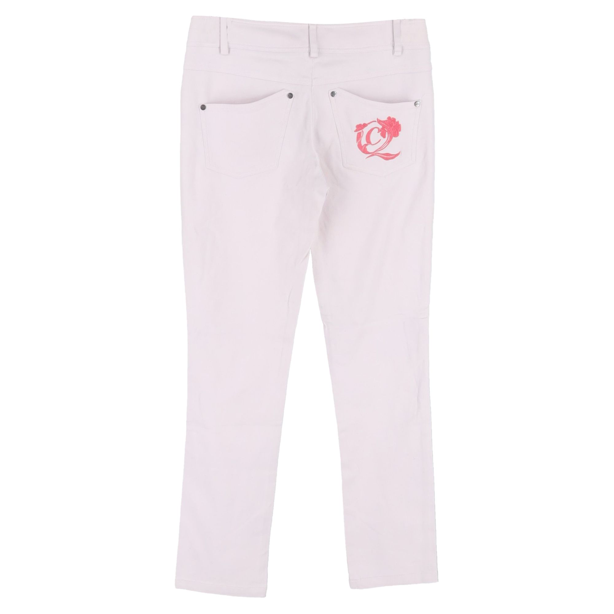 Alexander McQueen Preloved Logo-Embroidered Trousers in Light Pink Cotton