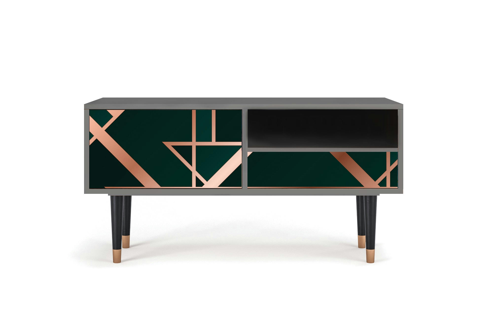 EMERALD GATSBY - Meuble TV  vert 1 tiroir et 1 porte L 115 cm
