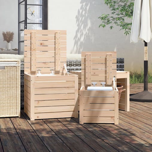 NNEVL 3 Piece Garden Box Set Solid Wood Pine