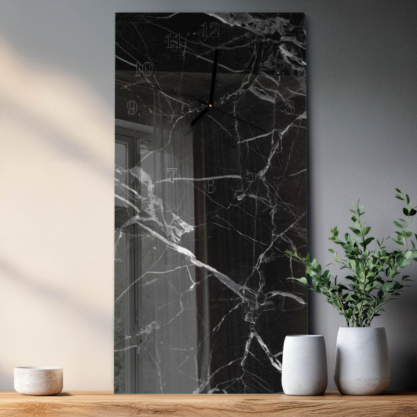 Designerski zegar 30x60 Grafit dekoracyjny na ścianę