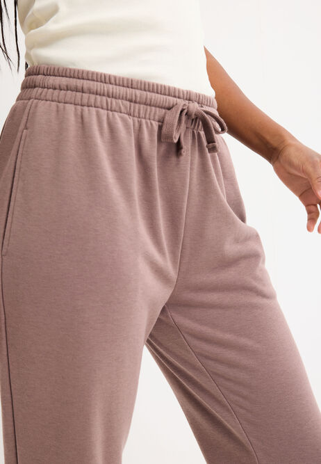 Womens Mocha Cotton Rich Cropped Joggers