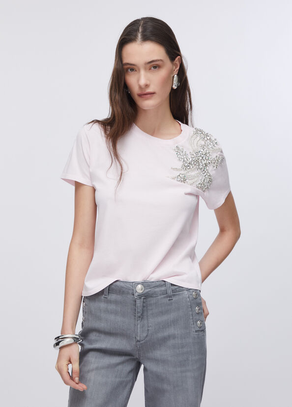 T-shirt con ricamo gioiello