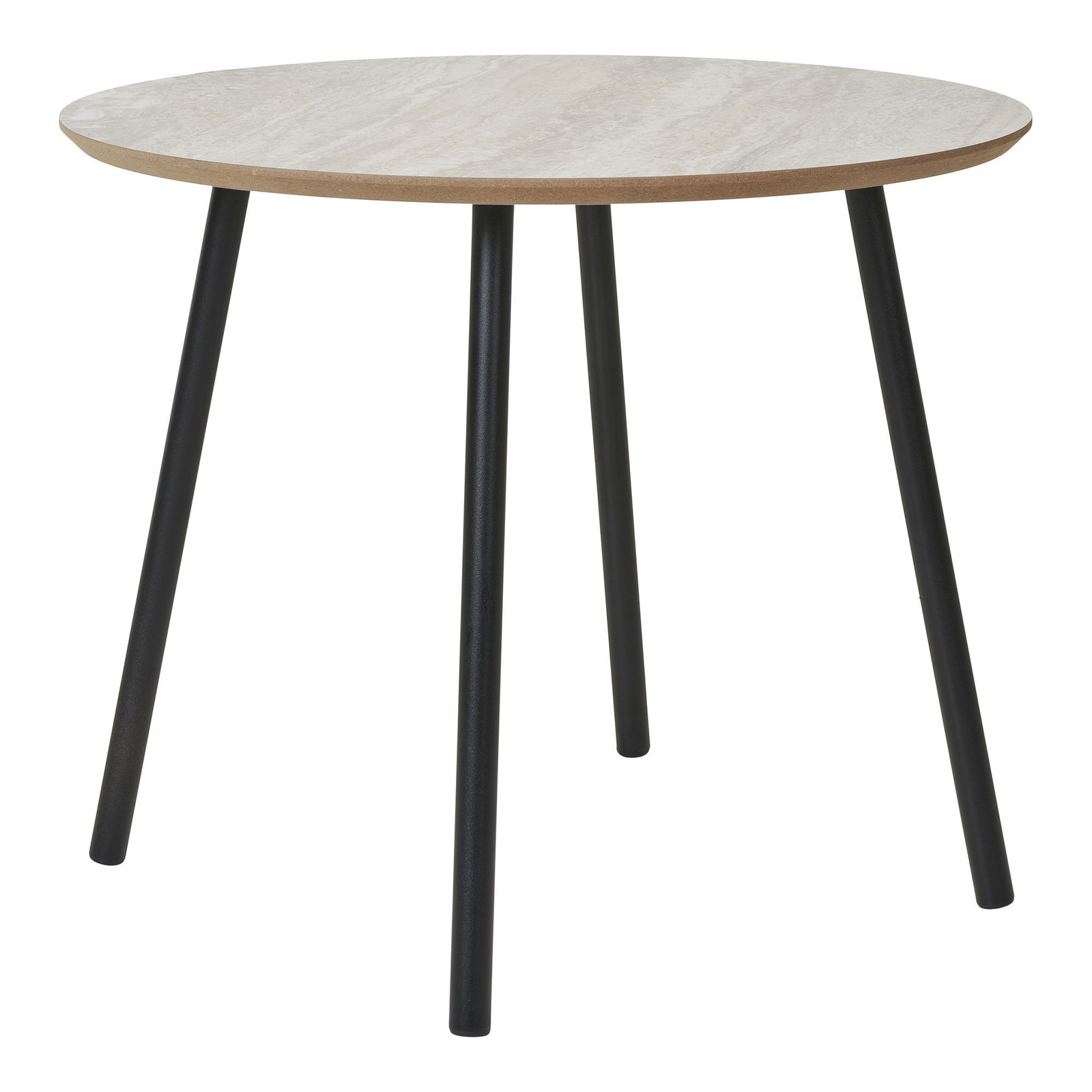 STOLIK KWOWY Aalst 55x45 cm okleina trawertyn metalowe nogi