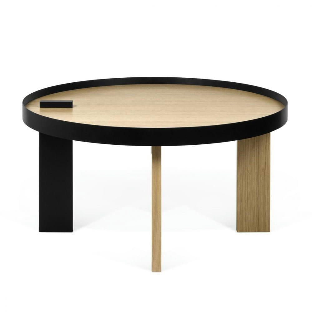 BRUNO - Table basse  placage chêne et noir