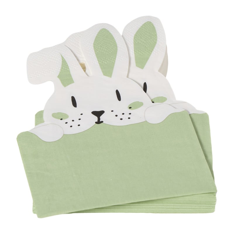 Paasservet konijn - papier - set van 20